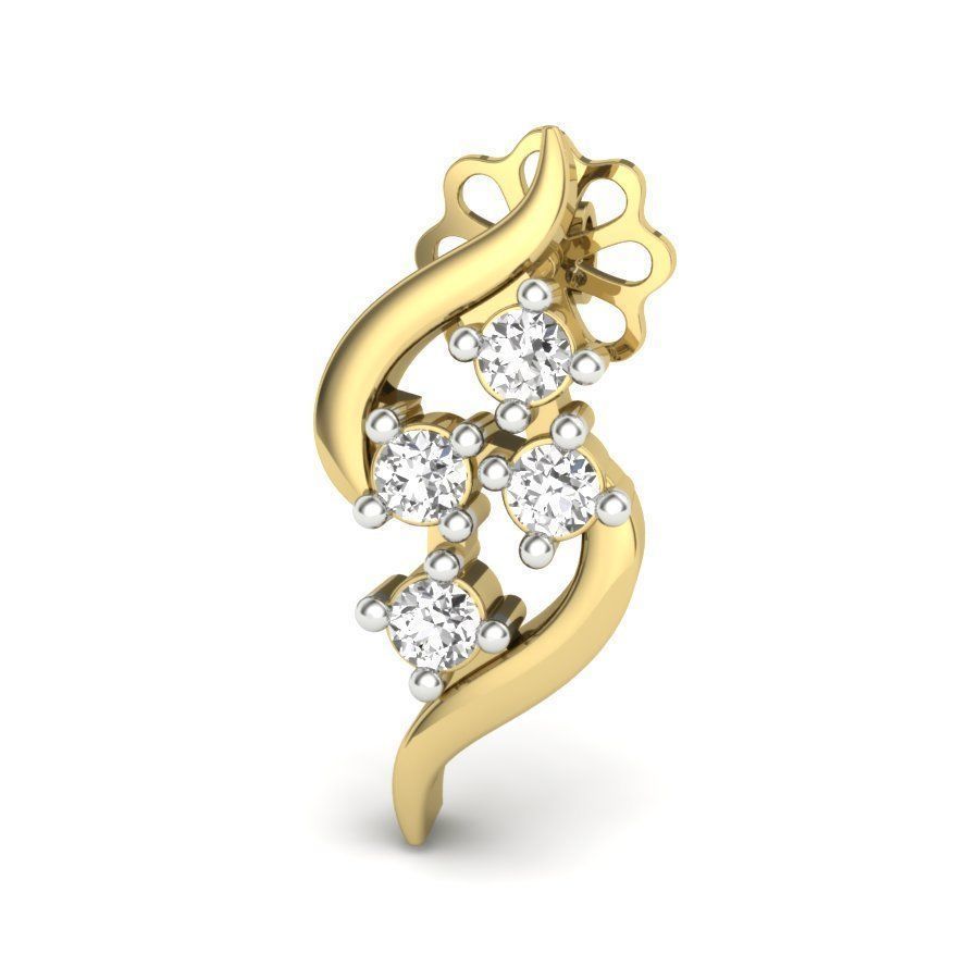 Round Lattice Drop Earring 3D print model_4