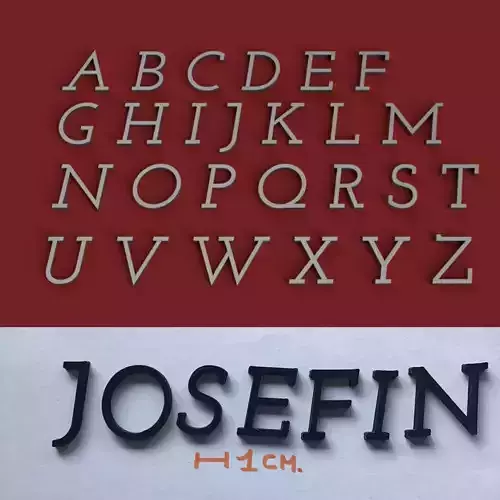 JOSEFIN uppercase and lowercase 3D Letters STL FILE 