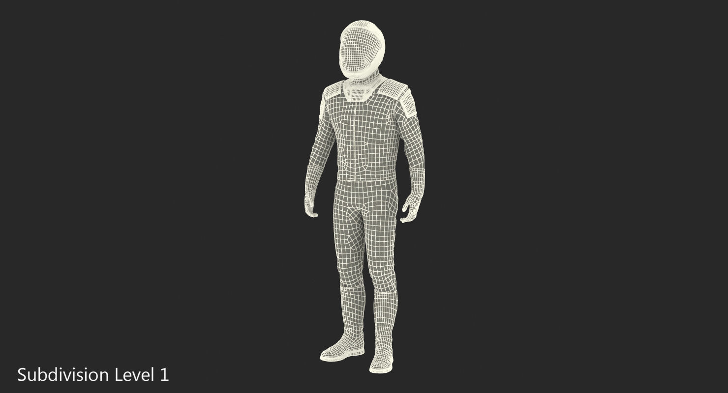 Sci-Fi Space Suit Black Standing Pose 3D model_10