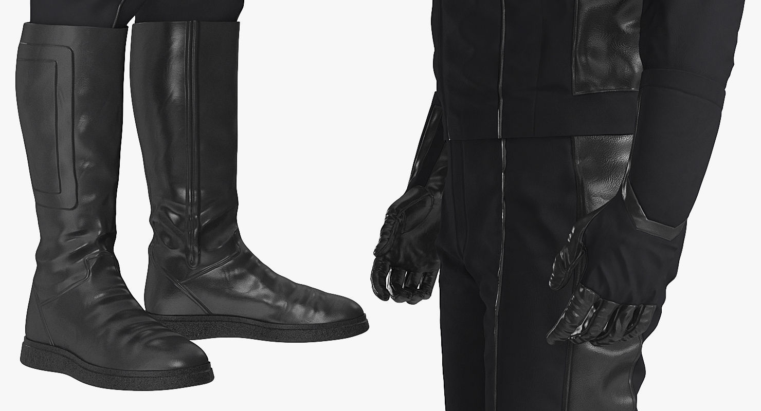 Sci-Fi Space Suit Black Standing Pose 3D model_6