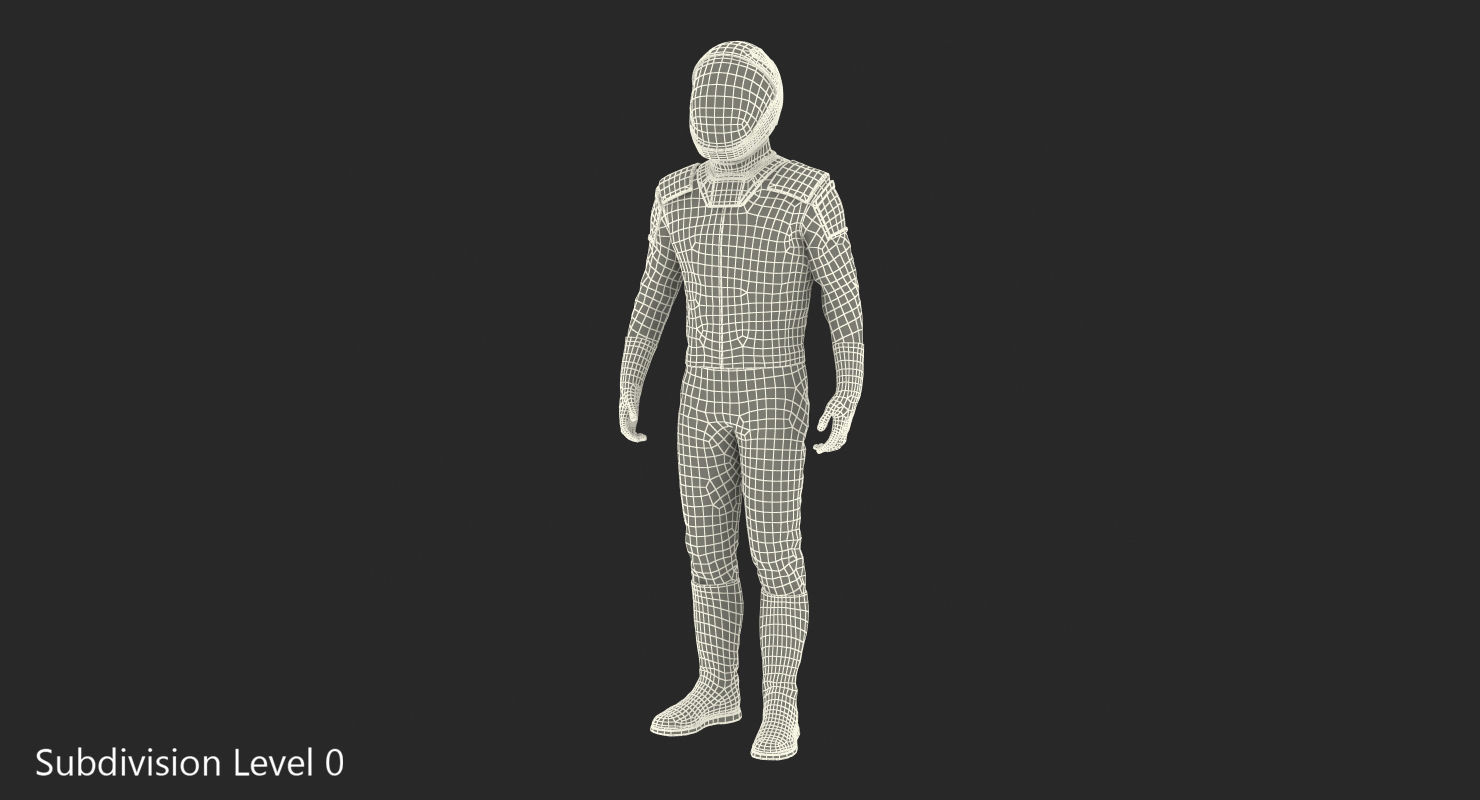 Sci-Fi Space Suit Black Standing Pose 3D model_9