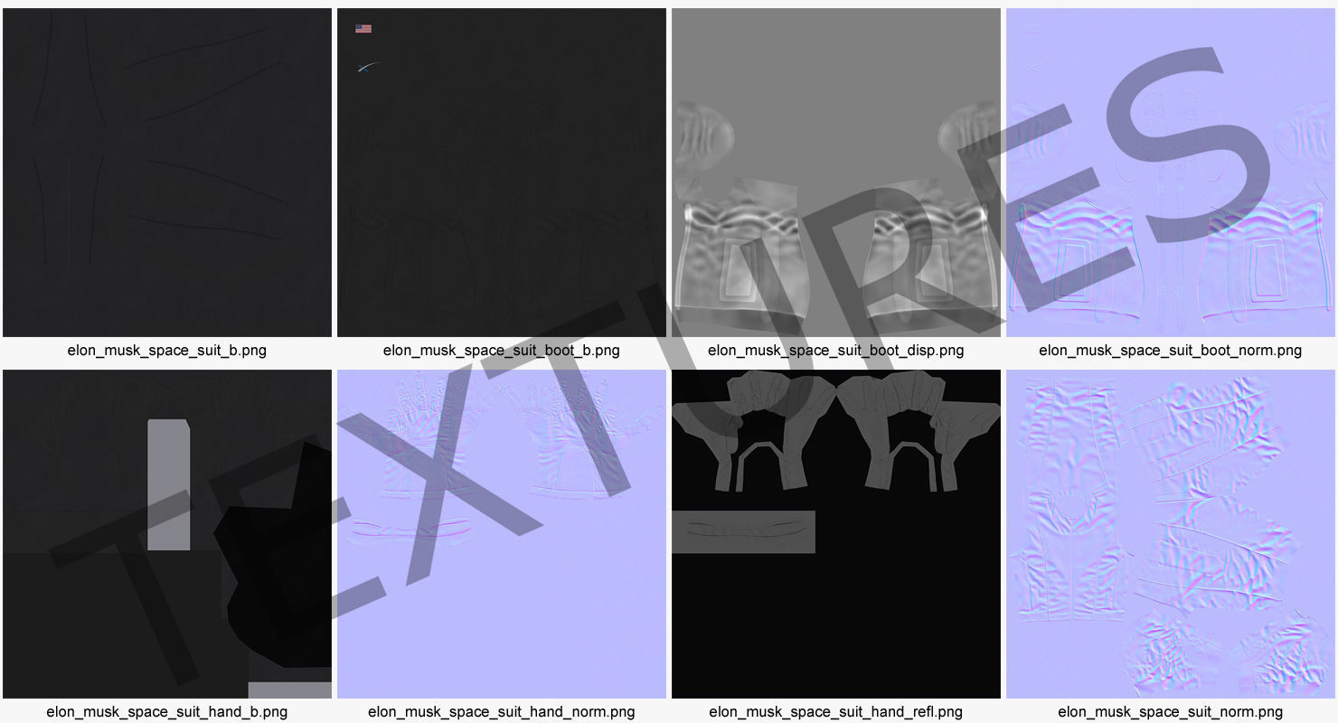 Sci-Fi Space Suit Black Standing Pose 3D model_12