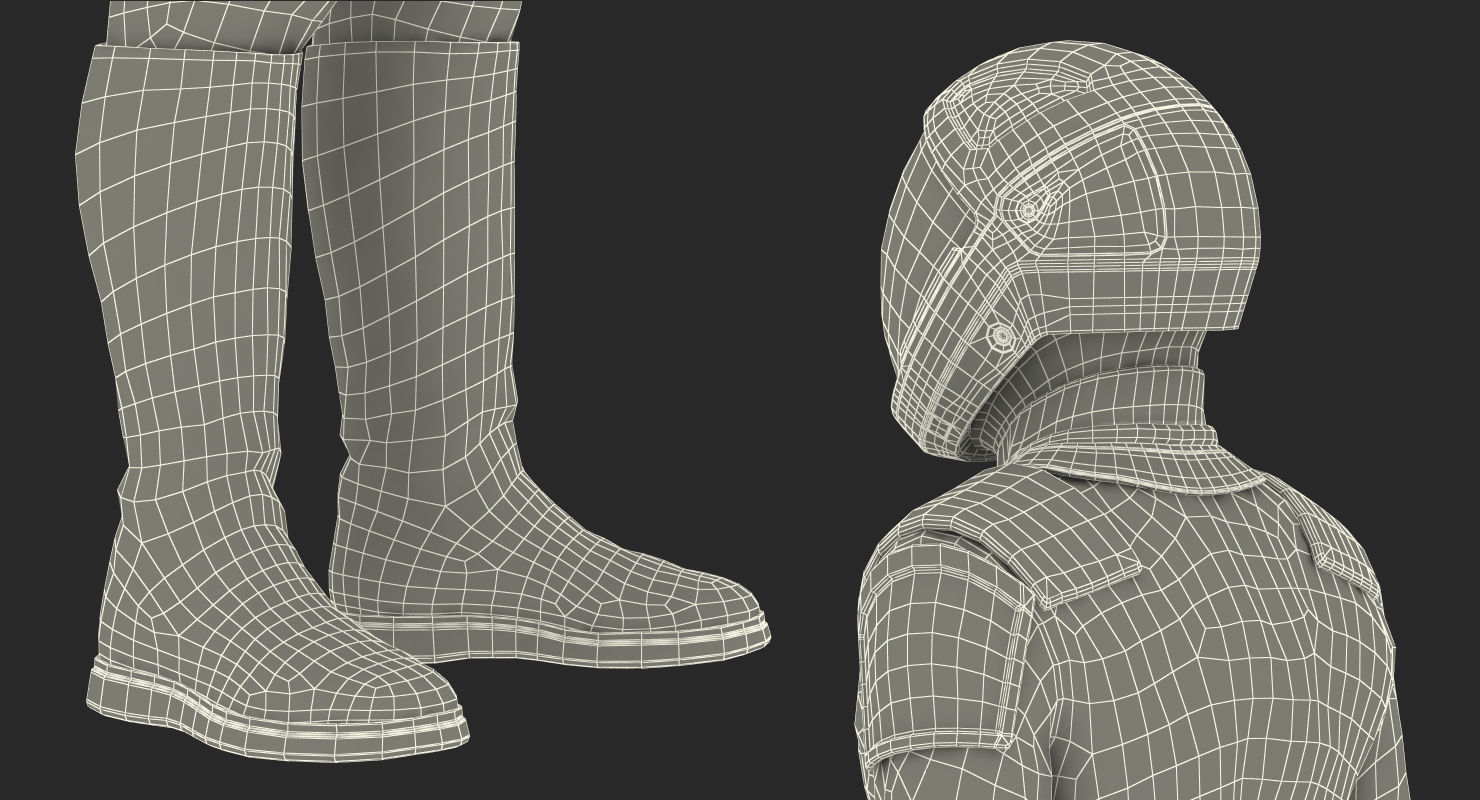 Sci-Fi Space Suit Black Standing Pose 3D model_17