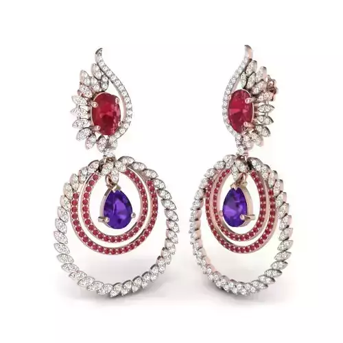 LUXURY MICROSETTING DIAMOND EARRINGS 3D print model