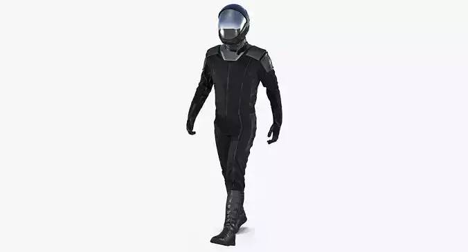 Sci-Fi Space Suit Black Walking Pose 3D model Sci-Fi Space Suit Black Walking Pose 3D model