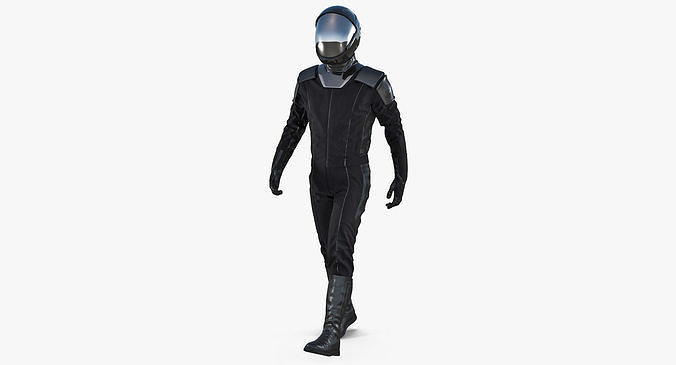 Sci-Fi Space Suit Black Walking Pose 3D model