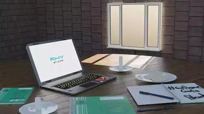 Laptop work Table 3D model