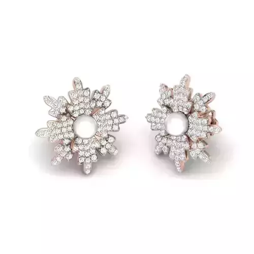 Rose gold diamond earrings
