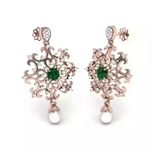 Earrings with round diamonds