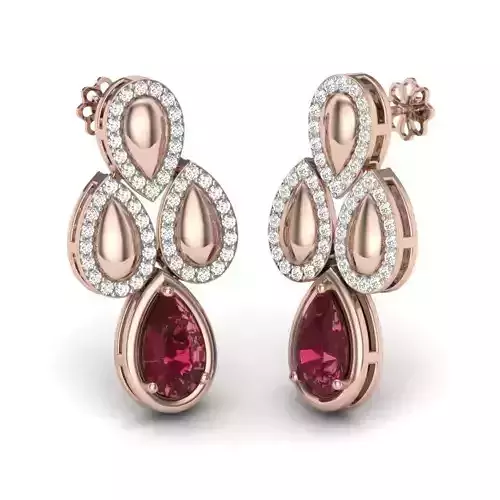 Women Pear Stone Earrings 3D print model