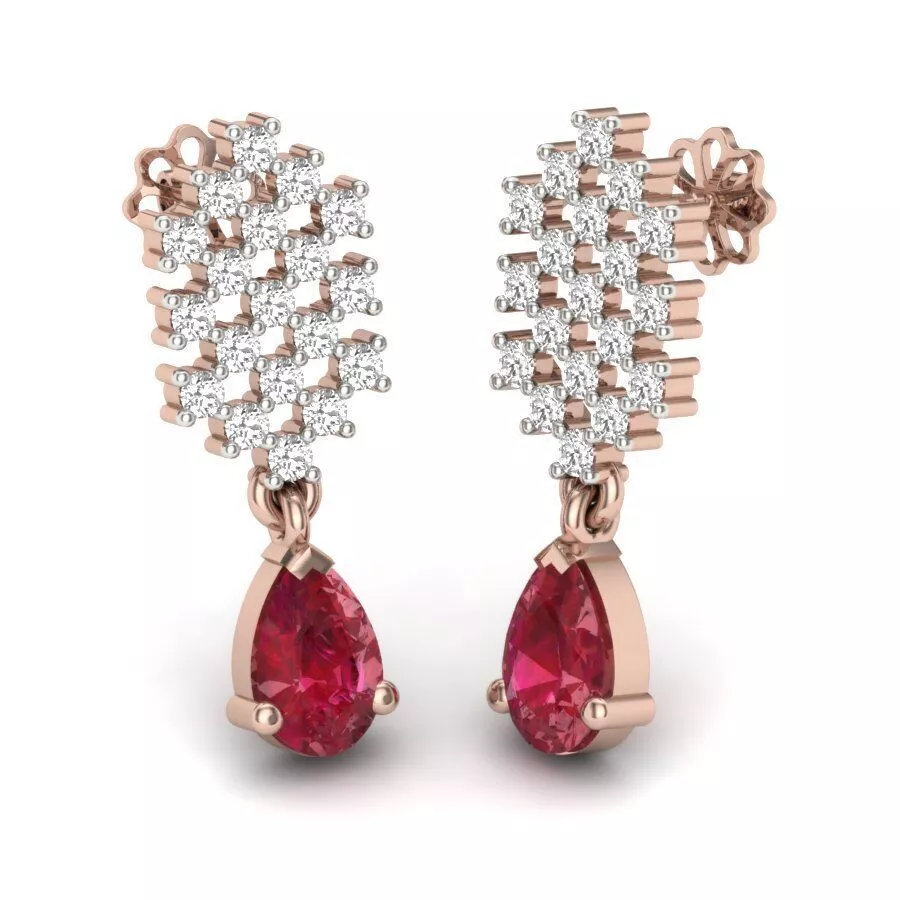 Pear Stone Earrings 3D print model