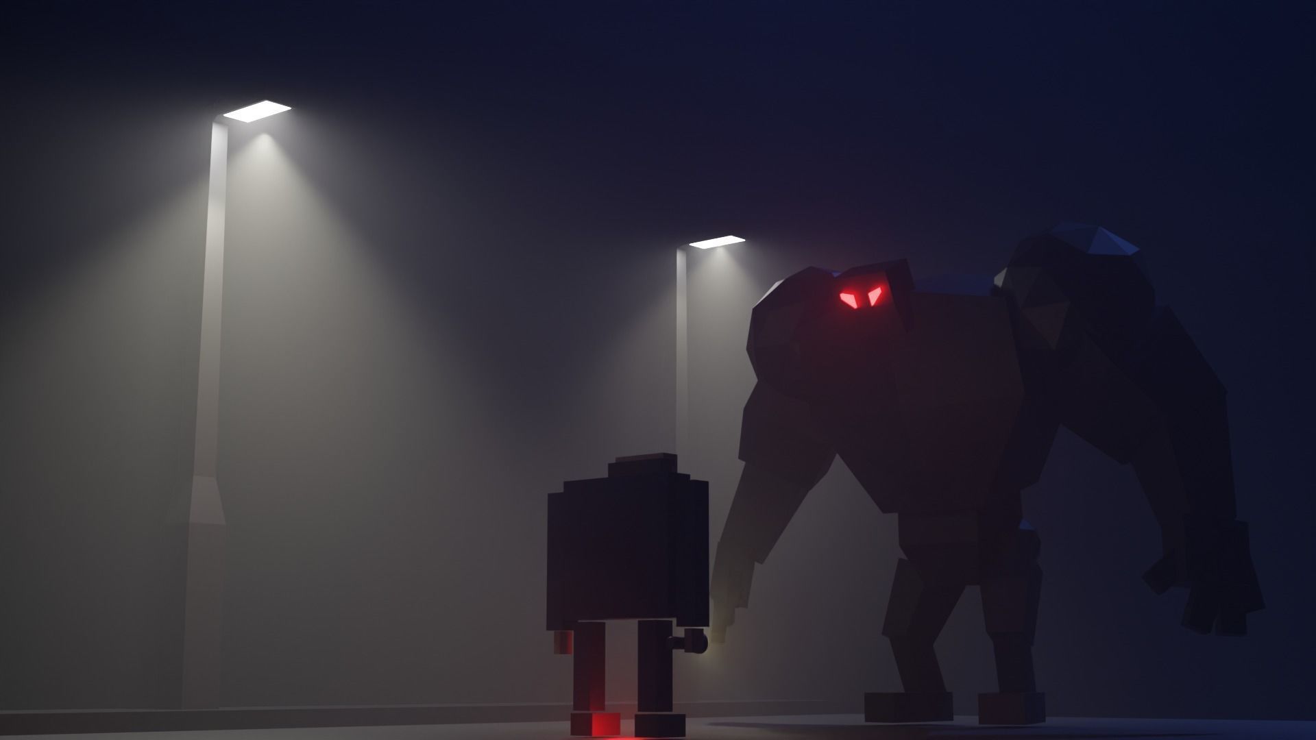 Old man Low-poly 3D model_1