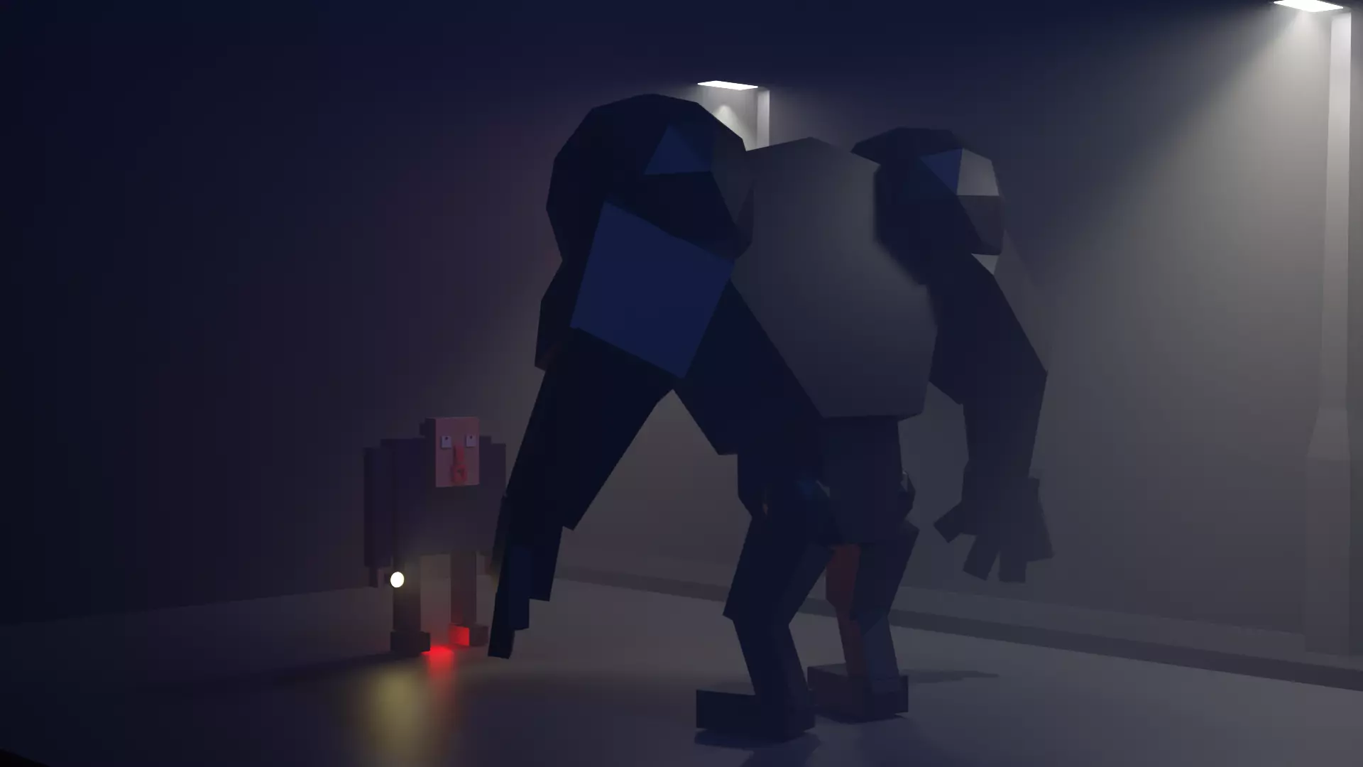 Old man Low-poly 3D model_0