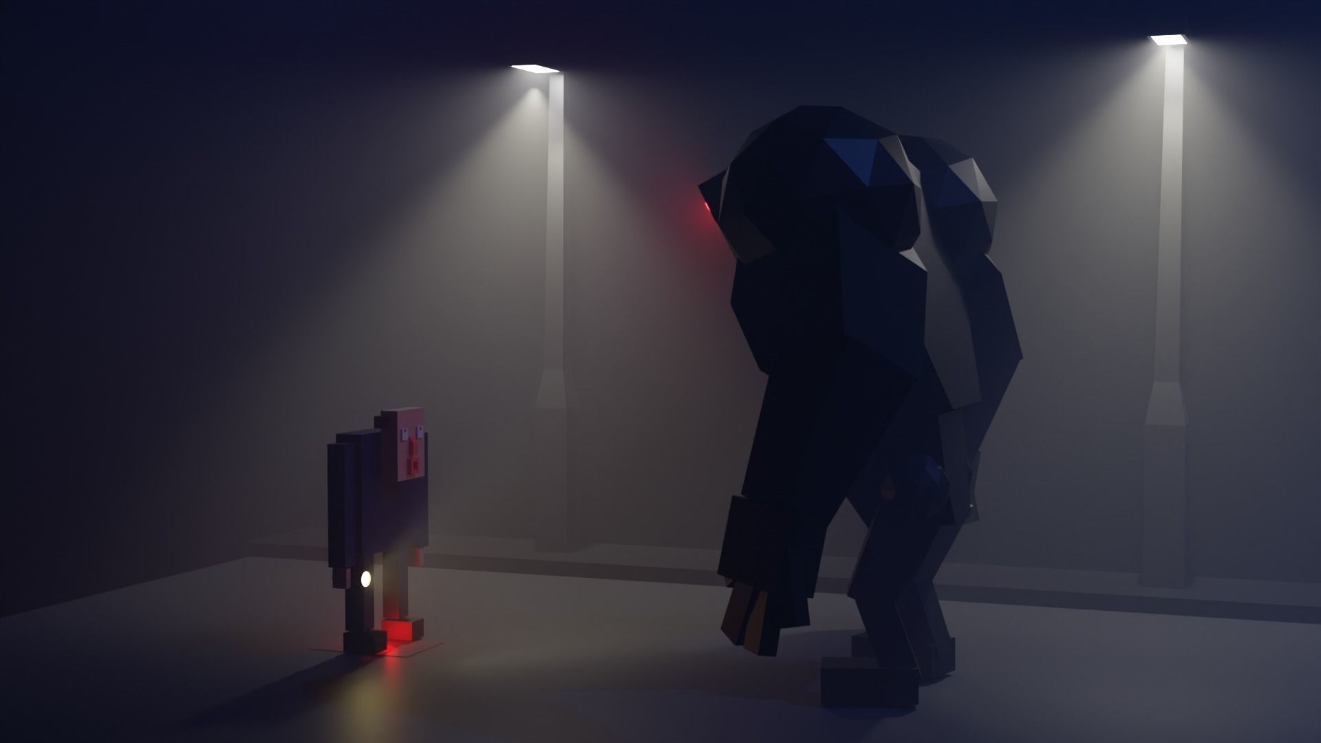 Old man Low-poly 3D model_6