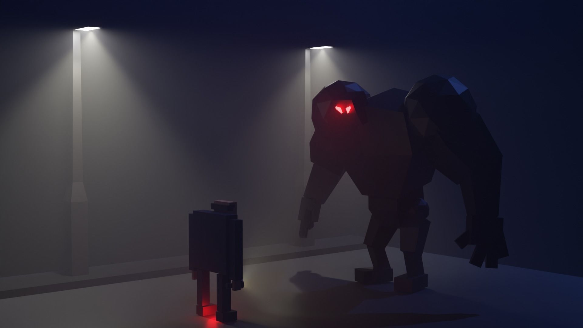 Old man Low-poly 3D model_4