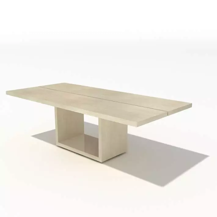Table rectangular dining with square base 3D model_0