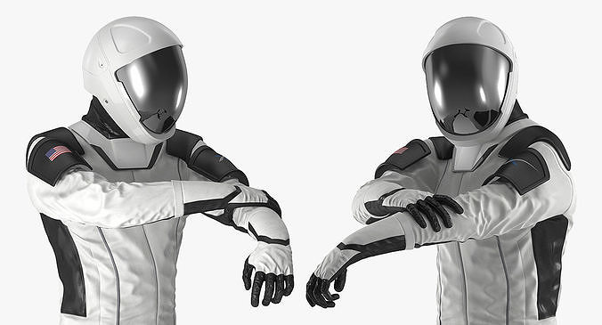 Futuristic Space Suit Rigged for Cinema 4D 3D model
