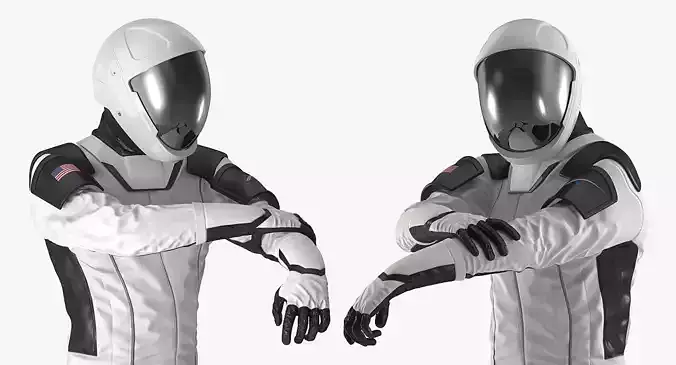 Futuristic Space Suit Rigged for Cinema 4D 3D model