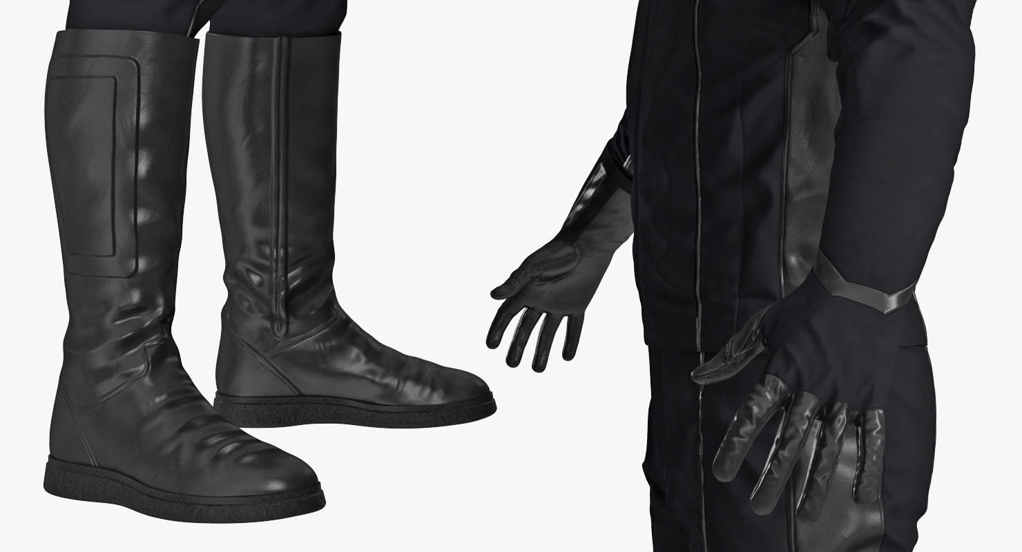 Sci-Fi Space Suit Black Rigged for Cinema 4D 3D model_16