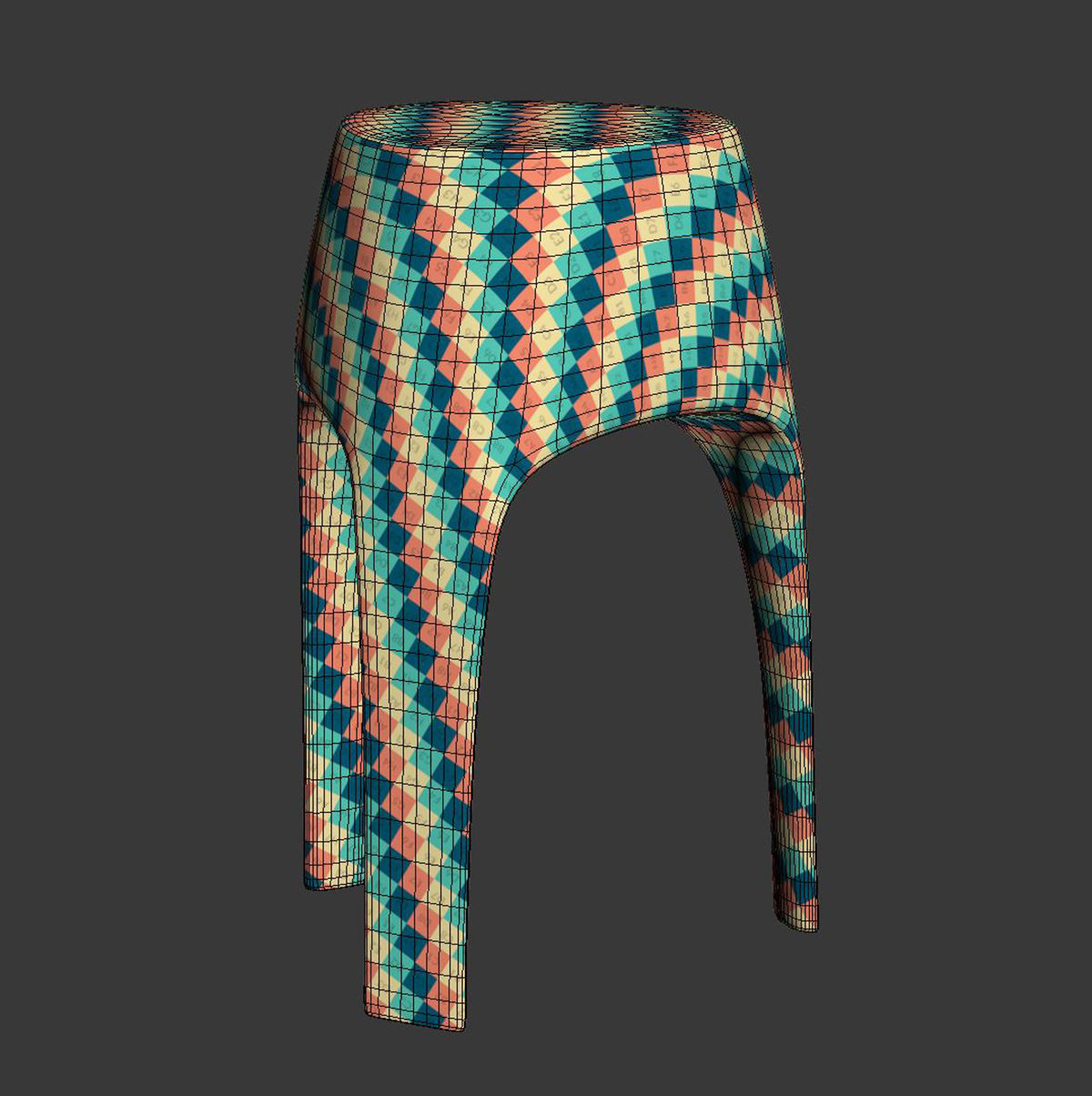 Stool 3 legs by Pols Potten  Low-poly 3D model_4