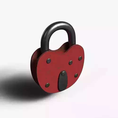Padlock High Poly with Loop Rivets Keyhole and Cap