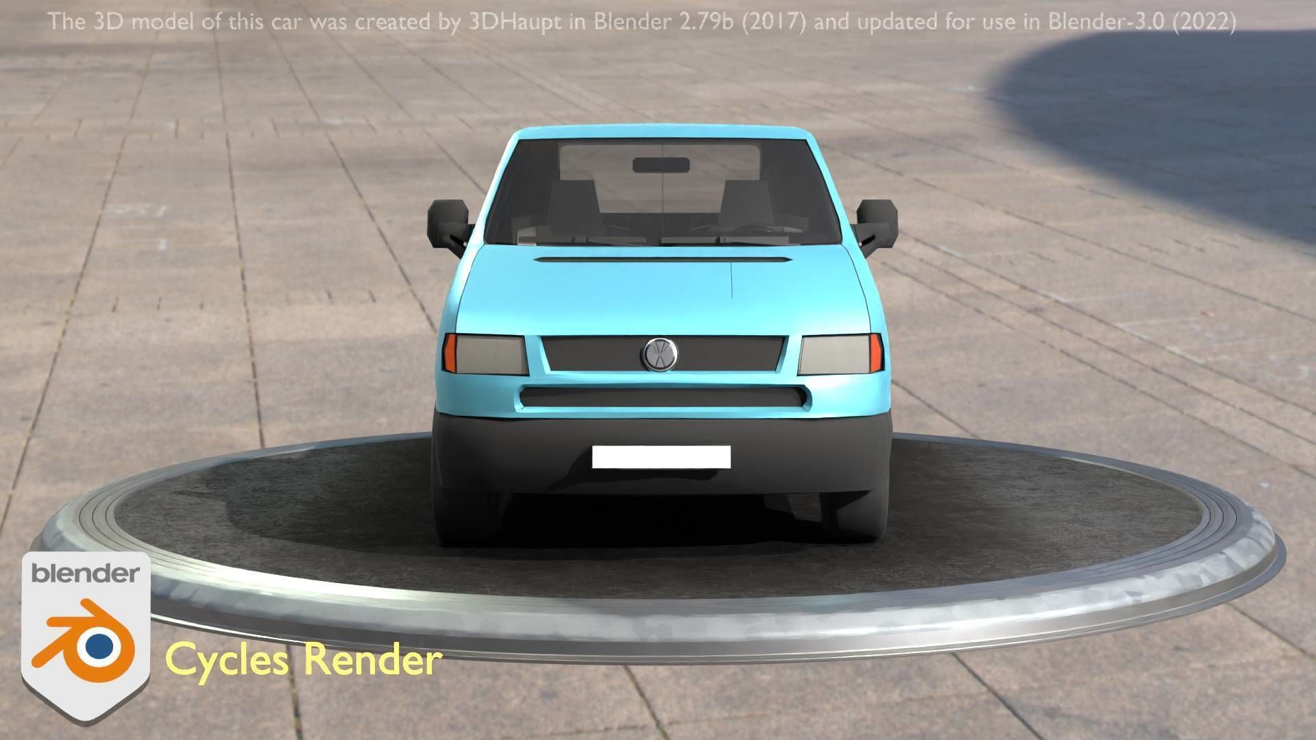 City Car 56 Commercial Pickup 3500 Type-C Blue Low-poly 3D model_62