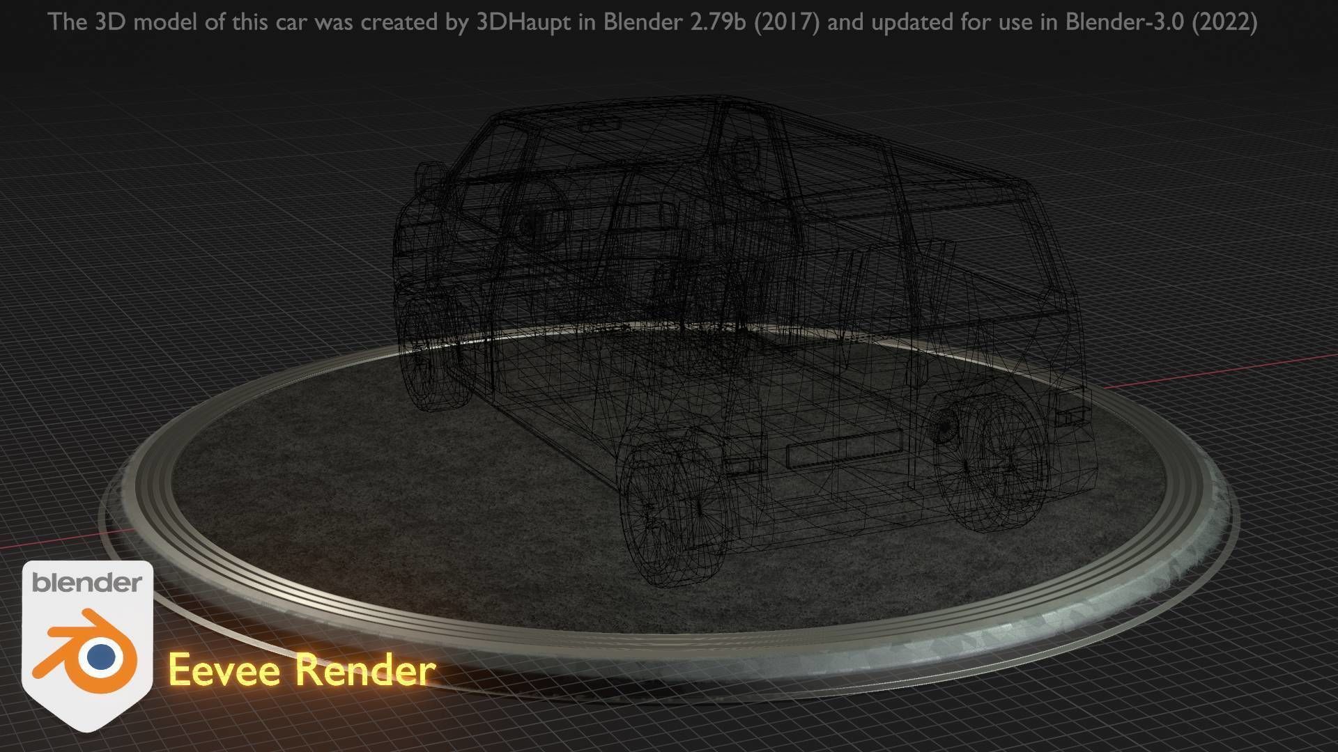 City Car 57 Commercial Minibus Type-C Blue Low-poly 3D model_51