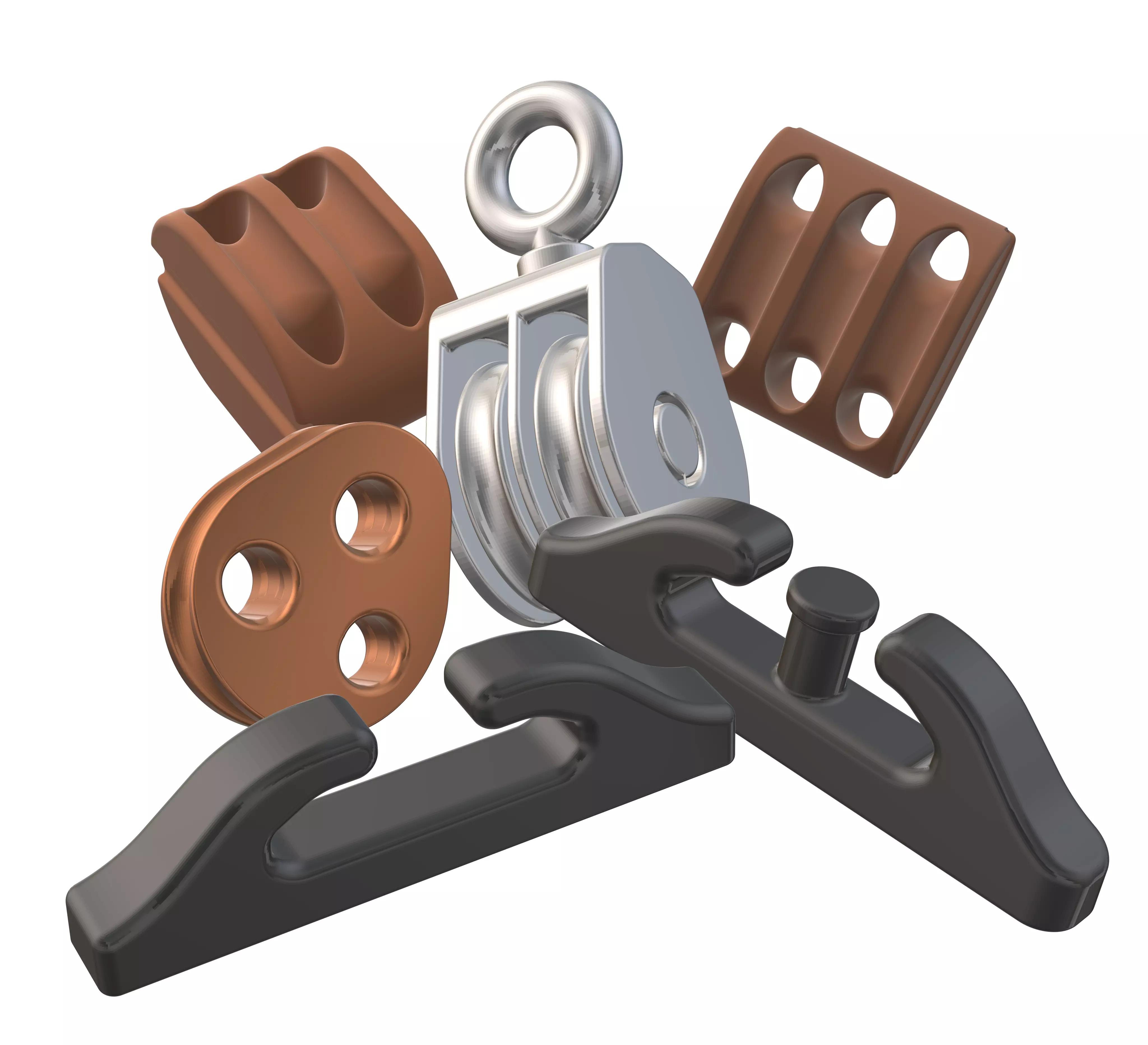 Model ship rigging fittings for resin printing 3D print model_0