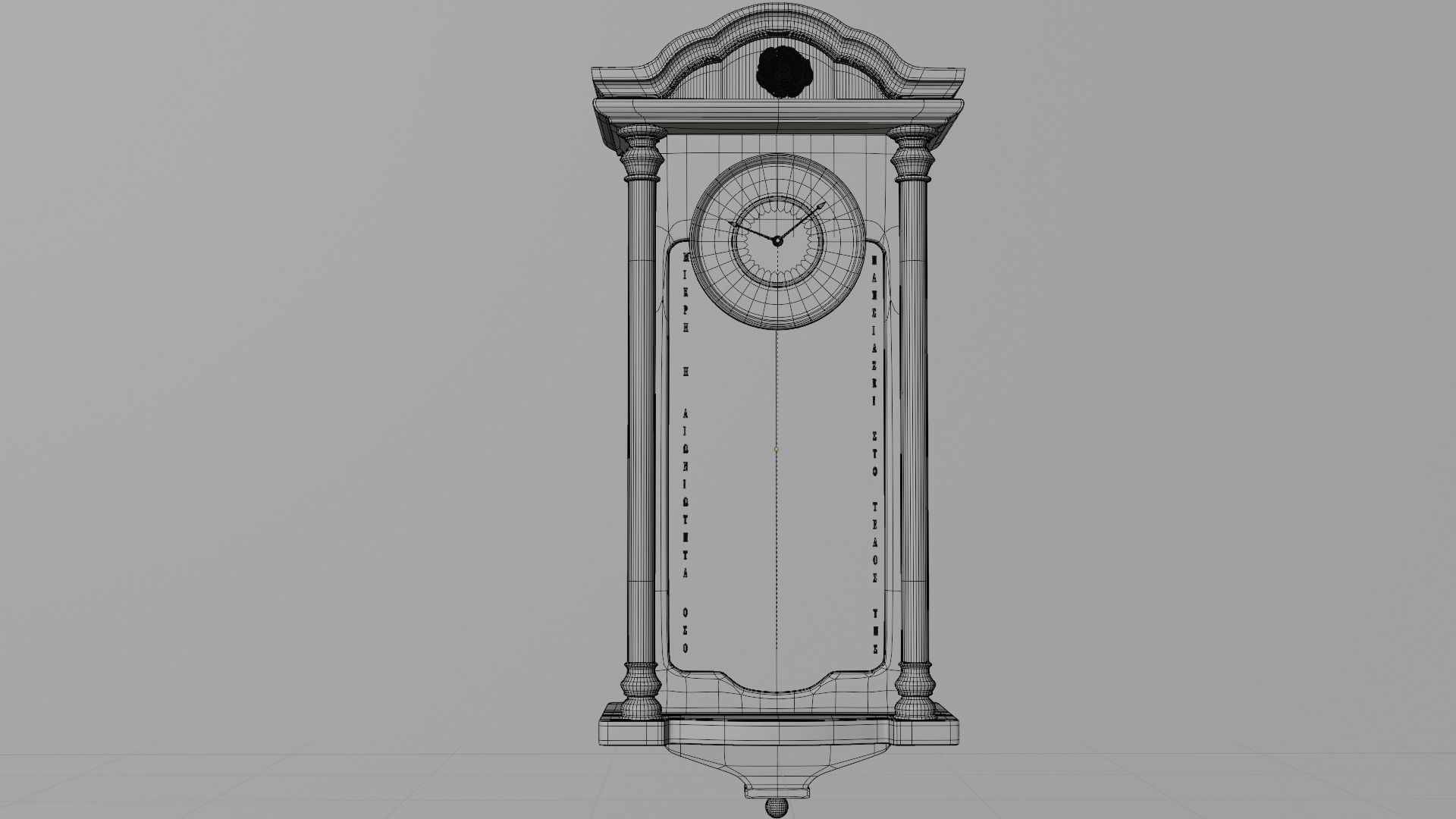 Pendulum wall clock 3D model_4