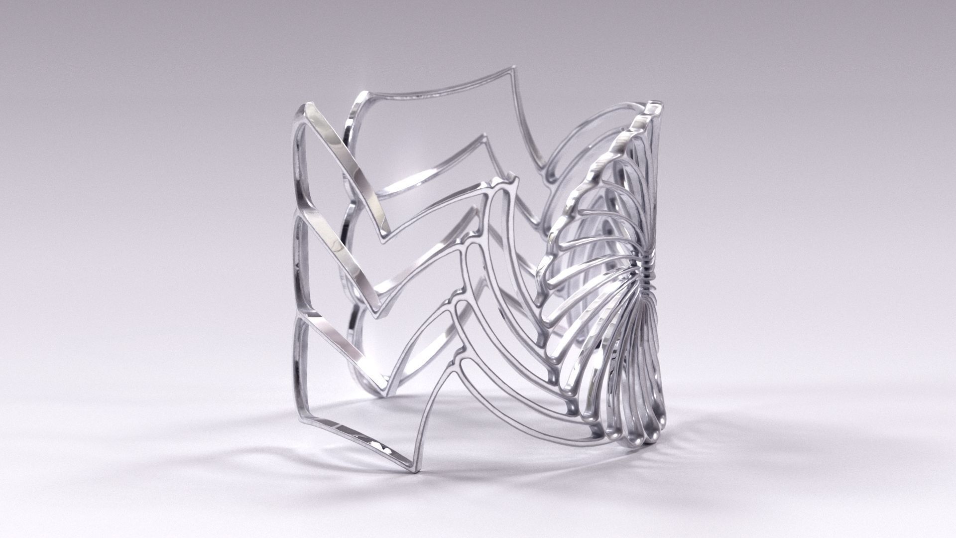 Radial Lattice Bracelet printable 3d model 3D print model_14