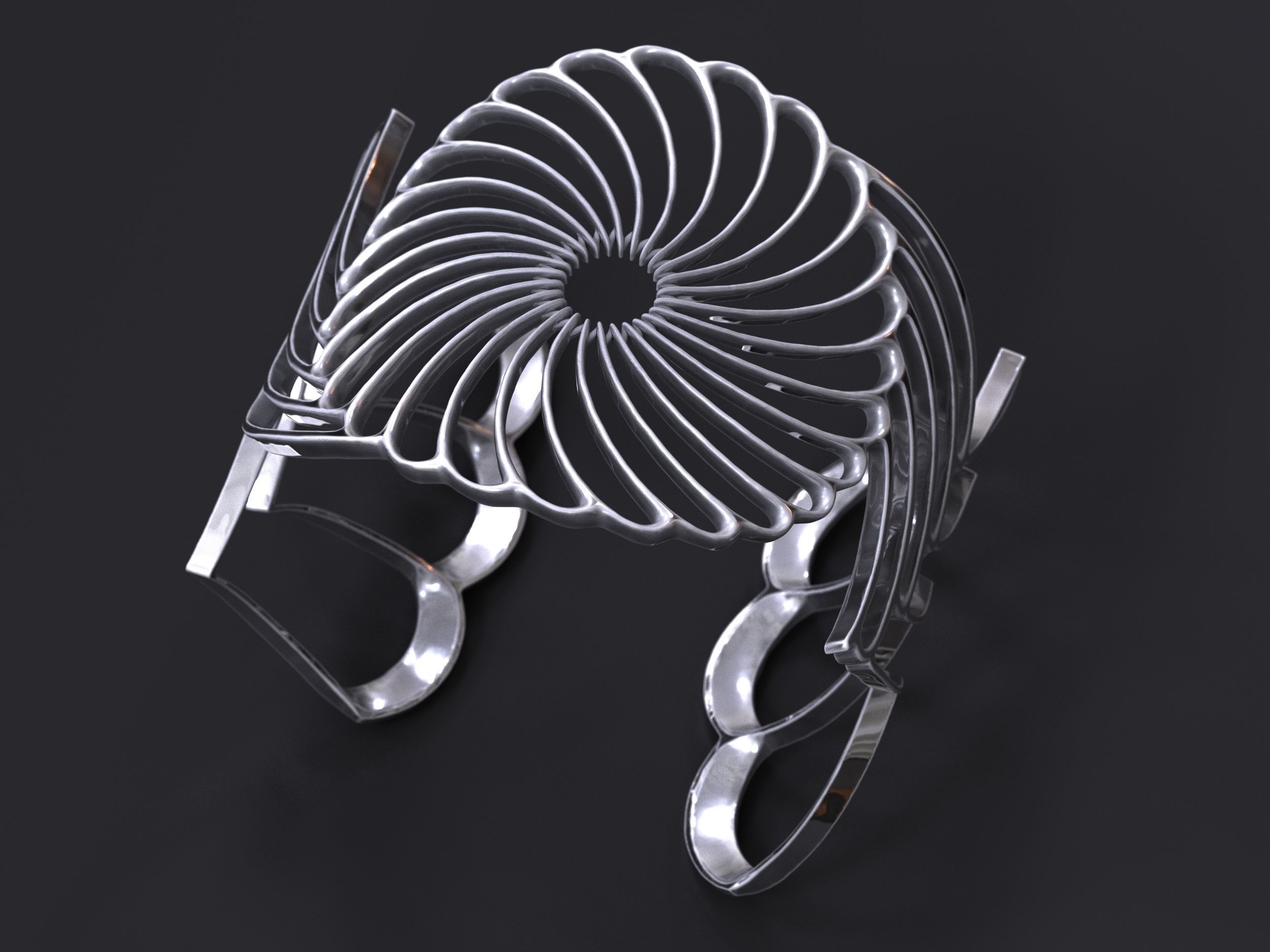 Radial Lattice Bracelet printable 3d model 3D print model_1