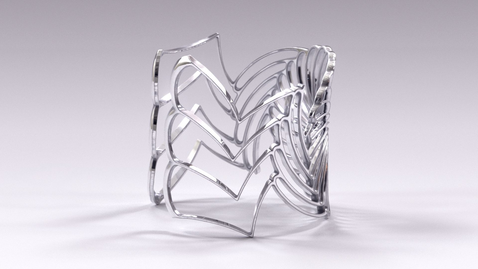 Radial Lattice Bracelet printable 3d model 3D print model_15