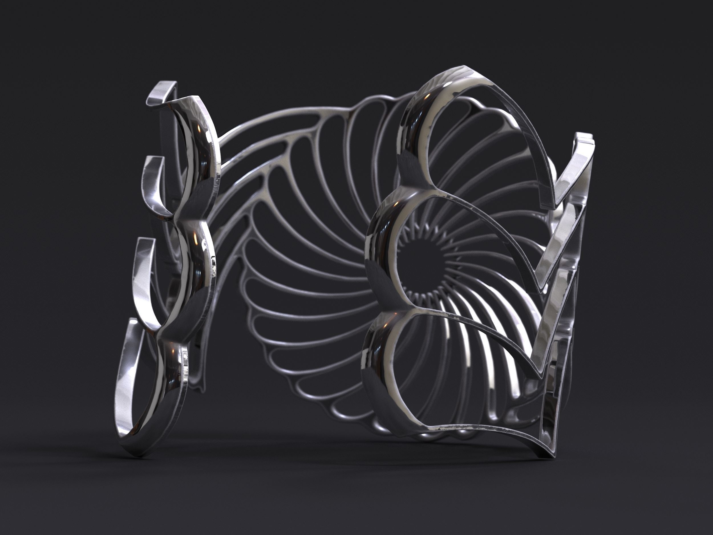 Radial Lattice Bracelet printable 3d model 3D print model_9