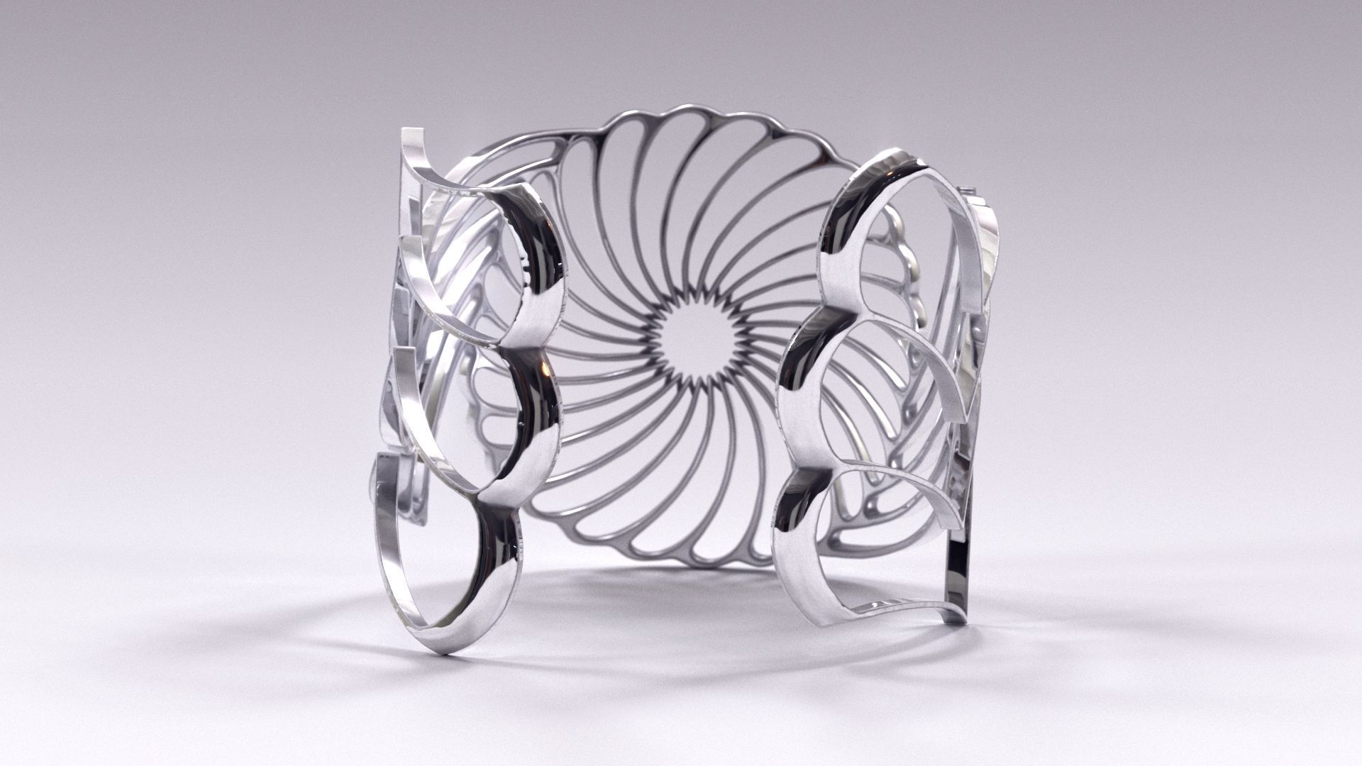 Radial Lattice Bracelet printable 3d model 3D print model_18