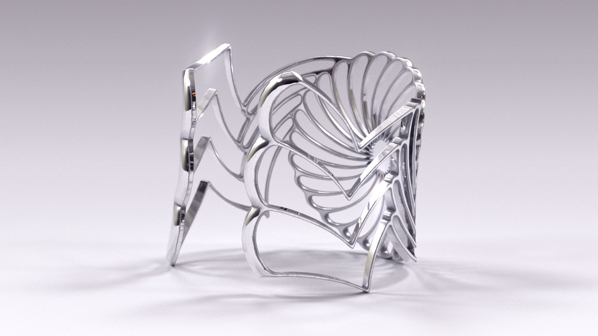 Radial Lattice Bracelet printable 3d model 3D print model_16