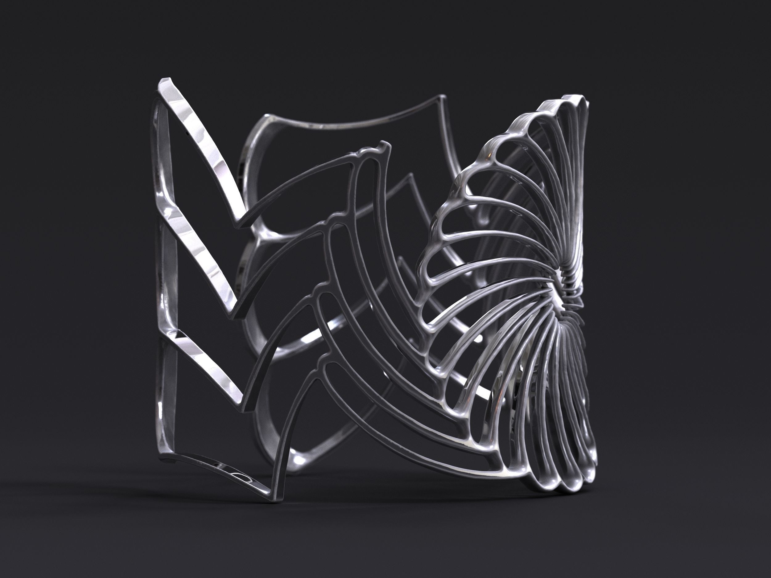 Radial Lattice Bracelet printable 3d model 3D print model_5