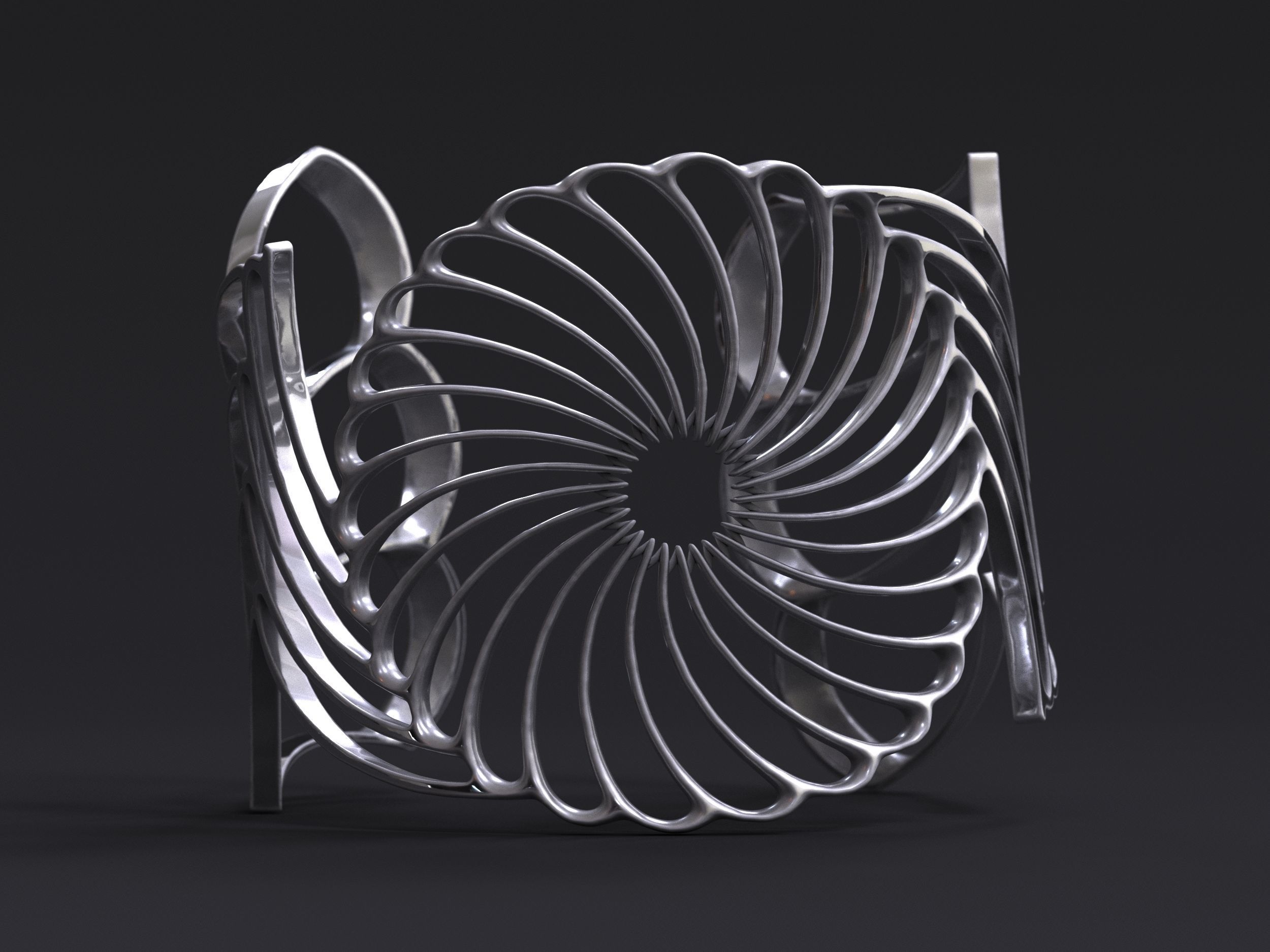 Radial Lattice Bracelet printable 3d model 3D print model_8