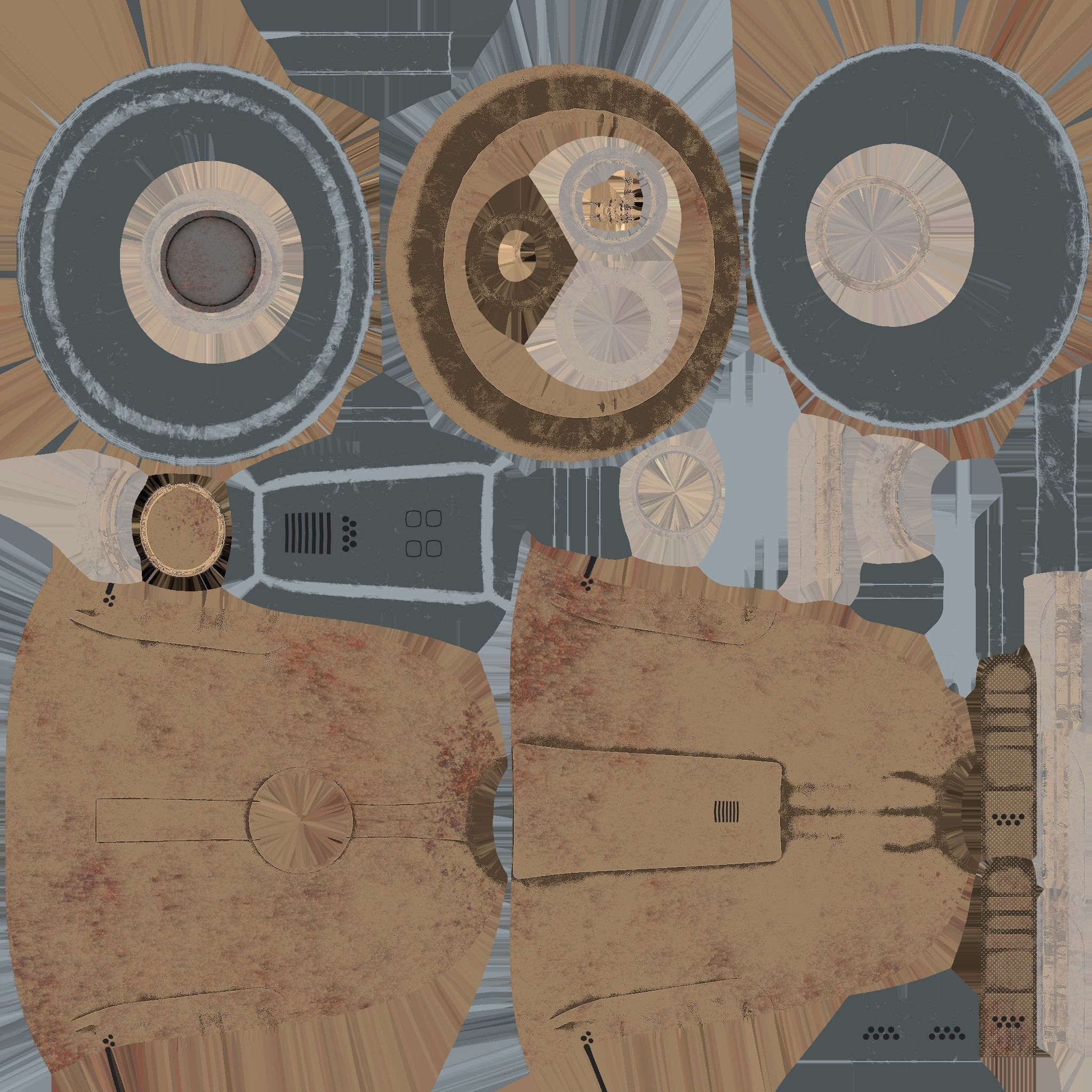 Old Diving Helmet C02 Bronze - Character Design Fashion Low-poly 3D model_23