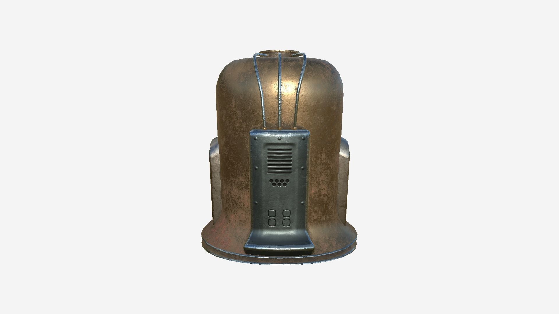 Old Diving Helmet C02 Bronze - Character Design Fashion Low-poly 3D model_1