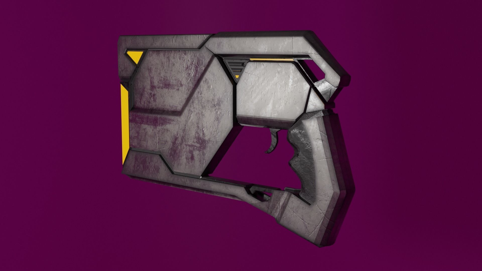 Stylized Sci-Fi Gun Weapon PBR low-poly game-ready Low-poly 3D model_3