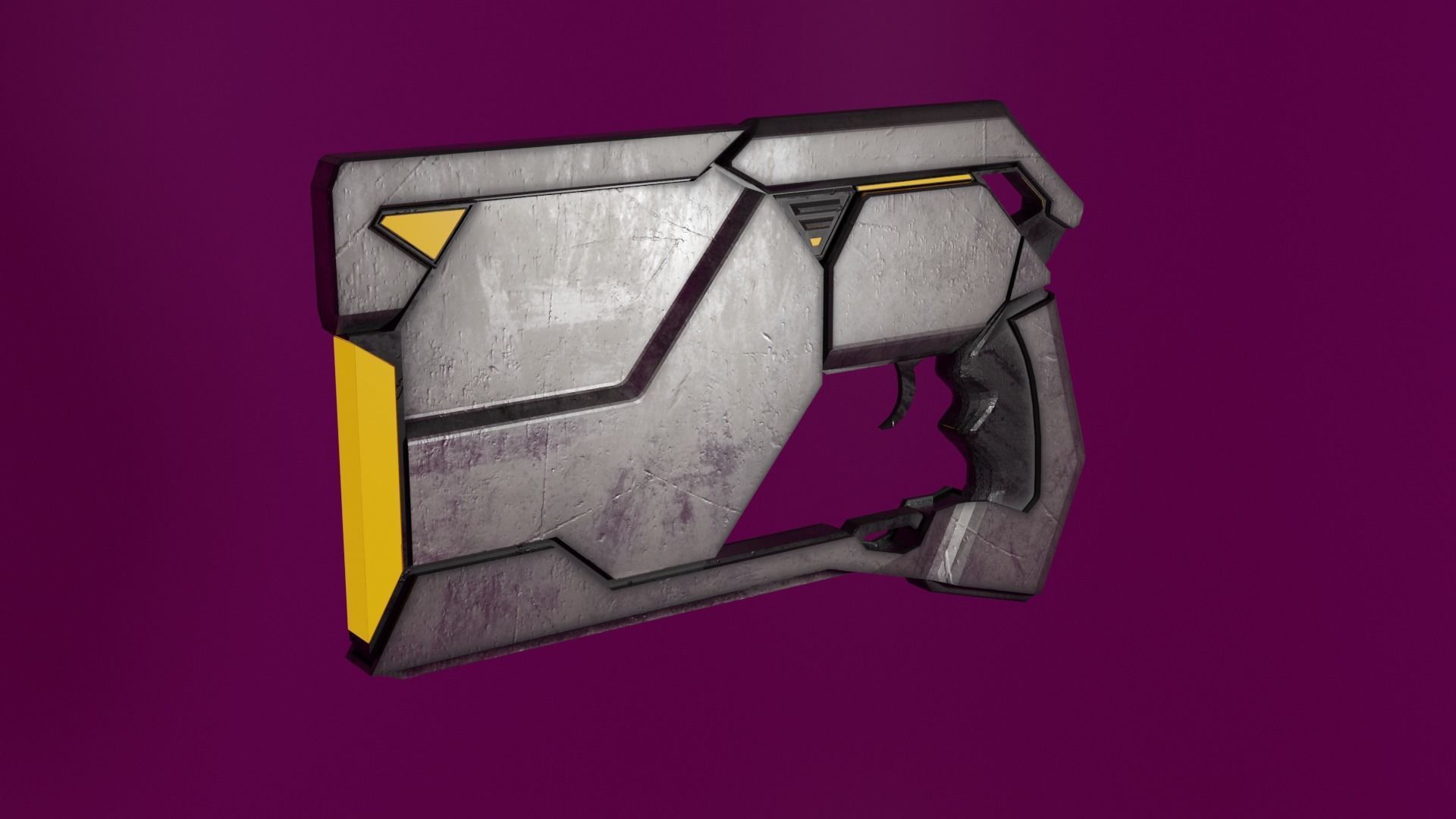 Stylized Sci-Fi Gun Weapon PBR low-poly game-ready Low-poly 3D model_2