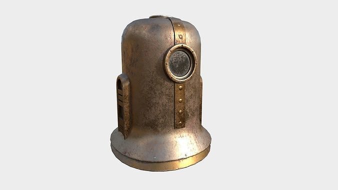 Old Diving Helmet C03 Brown - Character Design Fashion Low-poly 3D model