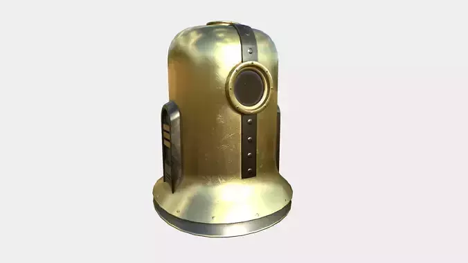 Old Diving Helmet C06 Gold - Character Design Fashion