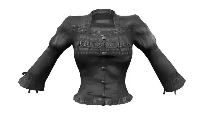 Steampunk Blouse Low-poly 3D model