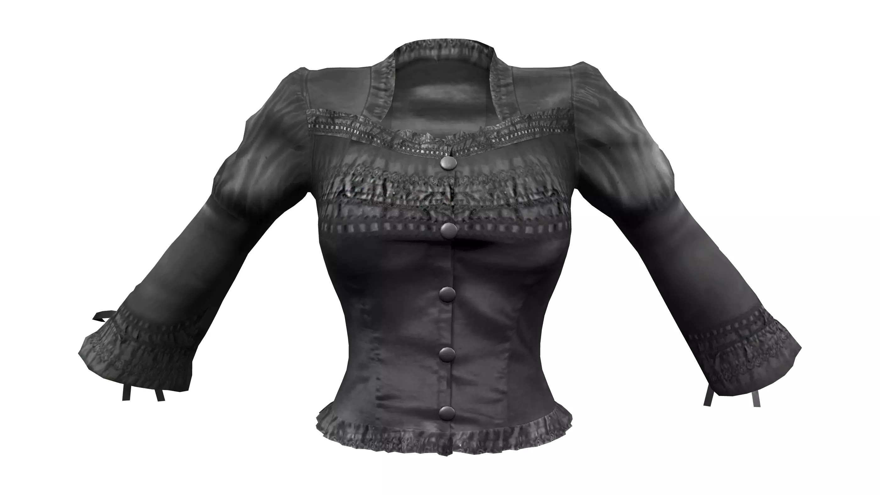 Steampunk Blouse Low-poly 3D model