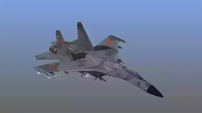 J-11 Flanker L Low-poly 3D model