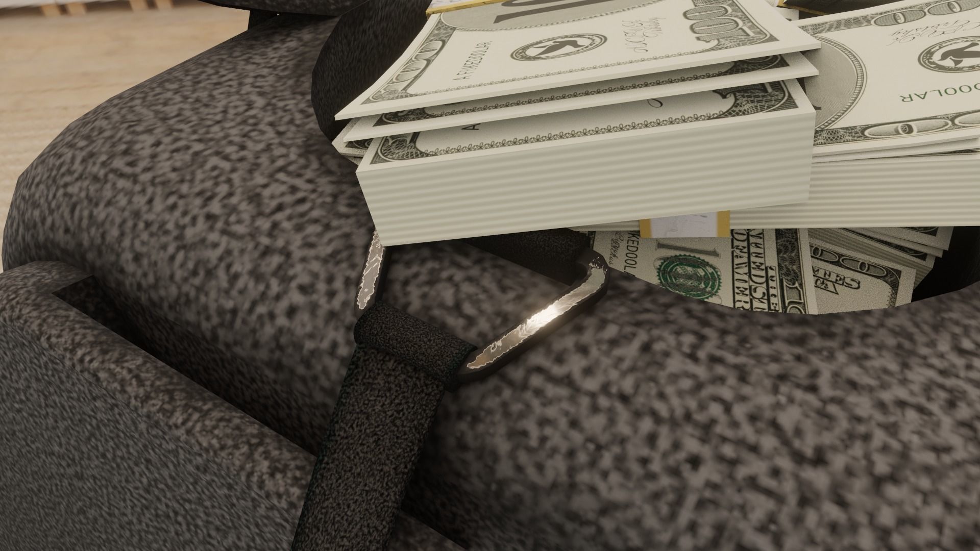 bank robbery dollar Money sport handbag Low-poly 3D model_4