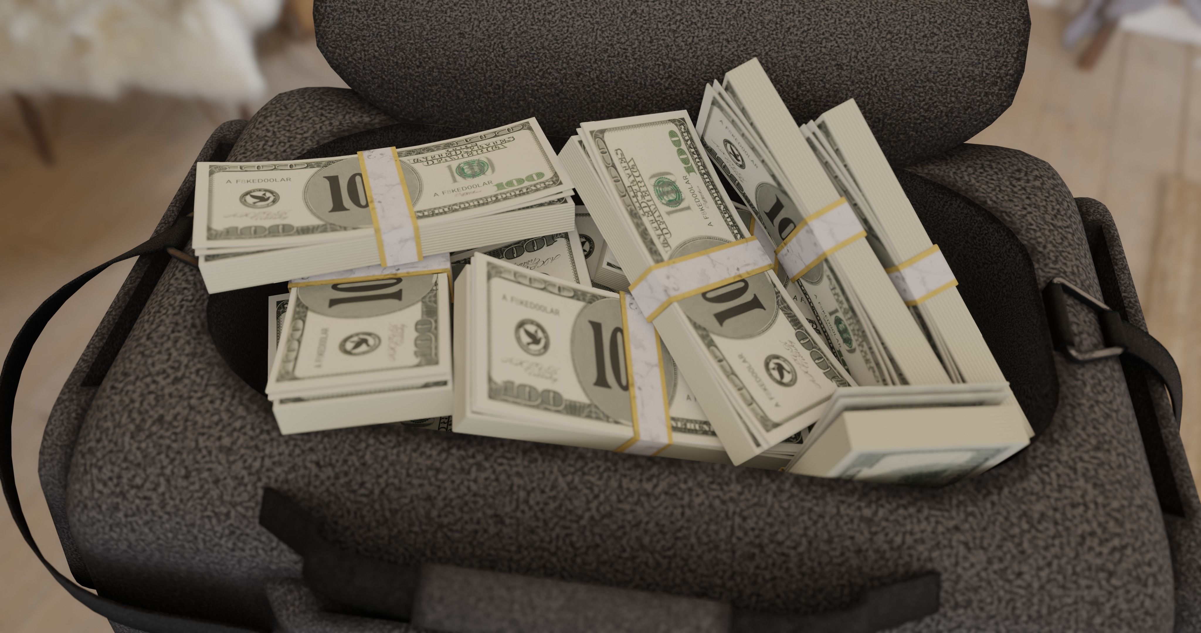 bank robbery dollar Money sport handbag Low-poly 3D model_7