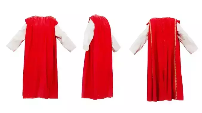 Big Cape Dress Low-poly 3D model
