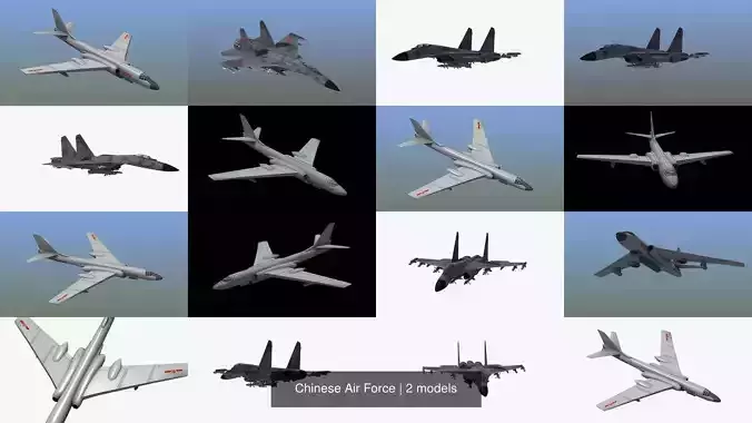 Chinese Air Force 3D Model Collection